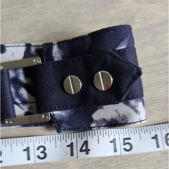 Tory Burch Belt Blue Abstract Haze Pattern Waist‎ Belt